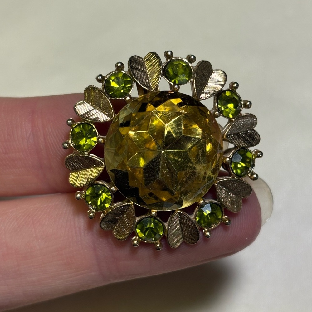 Vtg Avon Sun Brilliant Series Convertible Brooch / Pendant